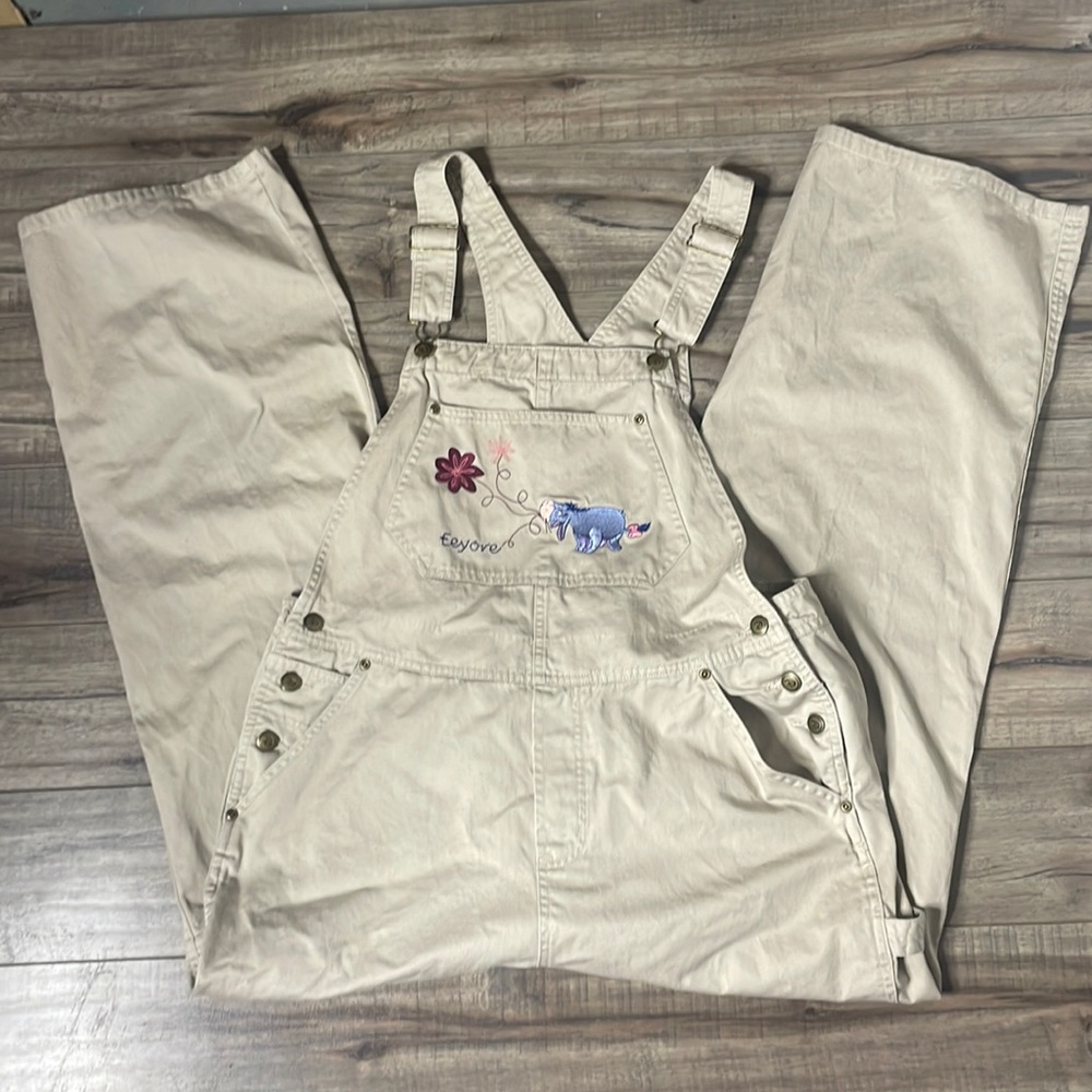 Disney Eeyore Tan Overalls Size Large